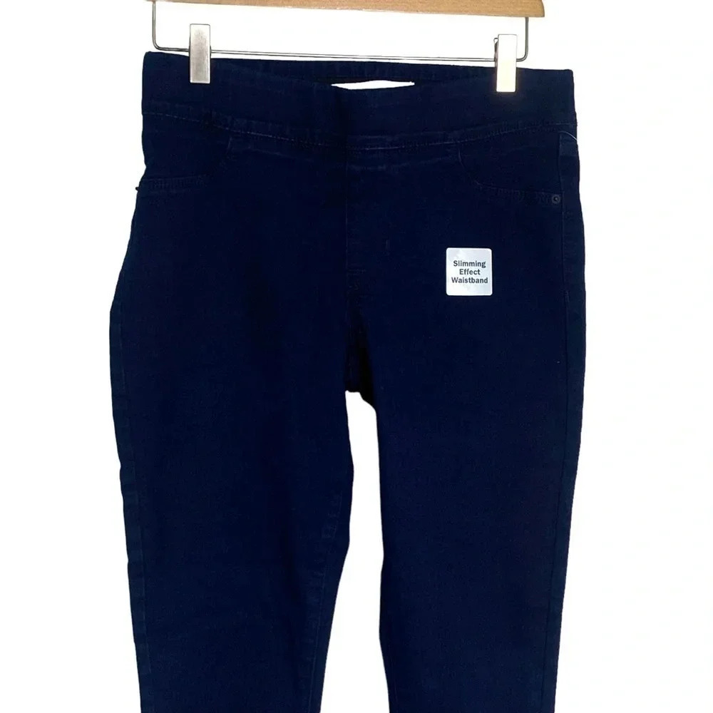 Old Navy Super Skinny Jeggings 6 Dark Blue Slimming Mid Rise Pull On‎ Denim NEW - Picture 2 of 5
